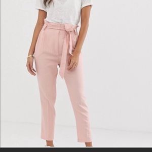 Express pink paper bag pants size small